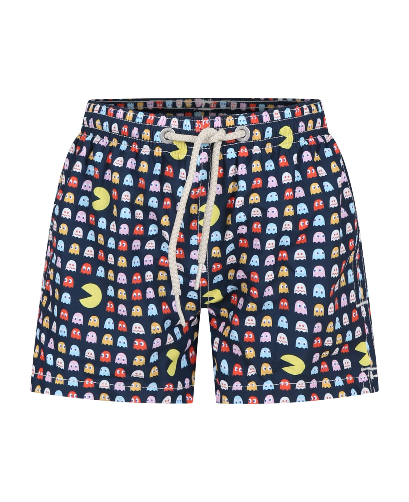 MC2 Saint Barth Blue Swim Shorts For Boy With Pac Man Print - Blue 水着