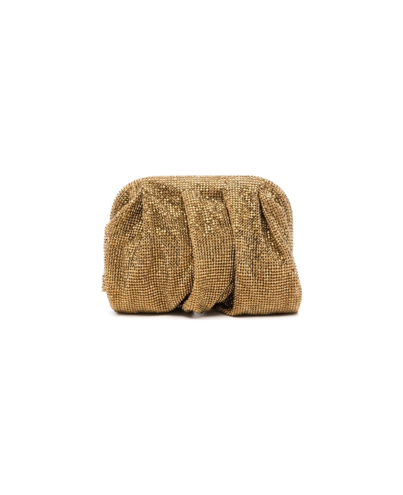 Benedetta Bruzziches 'venus La Petite' Gold Clutch Bag In Fabric With Allover Crystals Woman - Metallic クラッチバッグ
