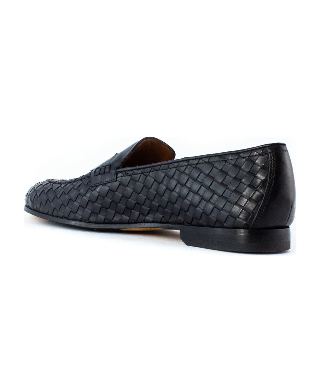 Doucal's Black Leather Penny Loafers Doucal's - BLUE