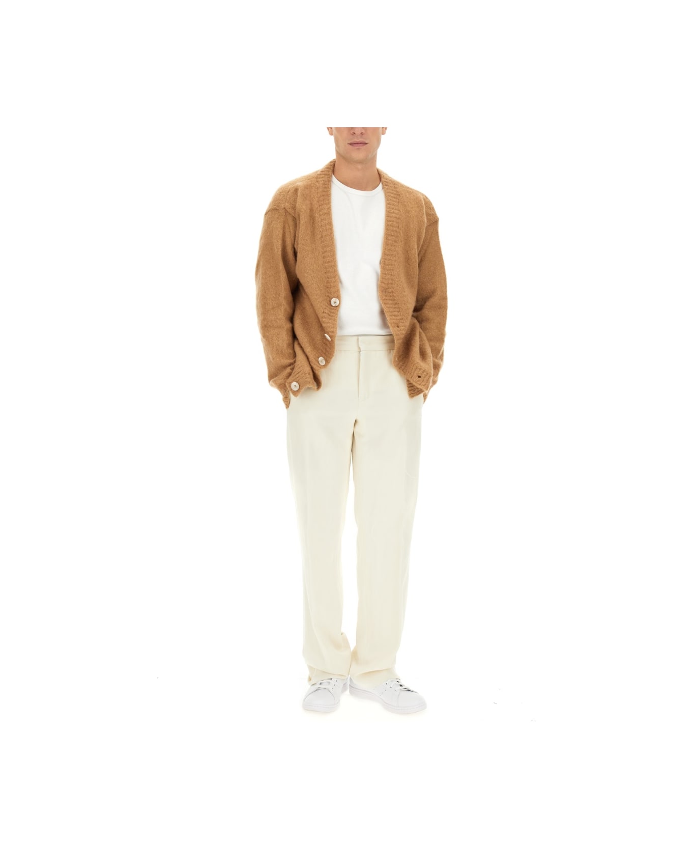 Family First Milano V-neck Cardigan - BEIGE