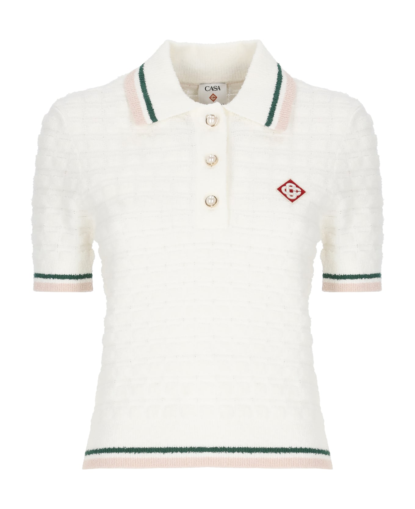 Casablanca Logoed Polo Shirt - White ポロシャツ