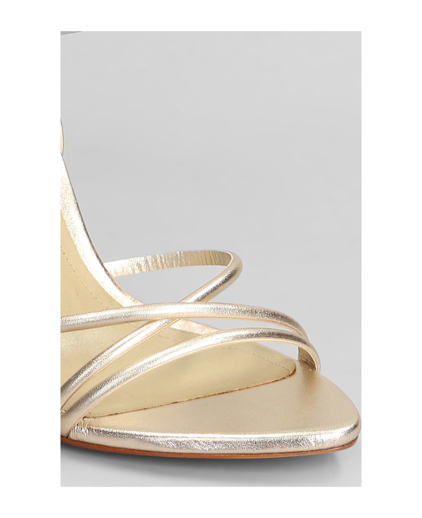 Schutz Sandals In Platinum Leather - platinum