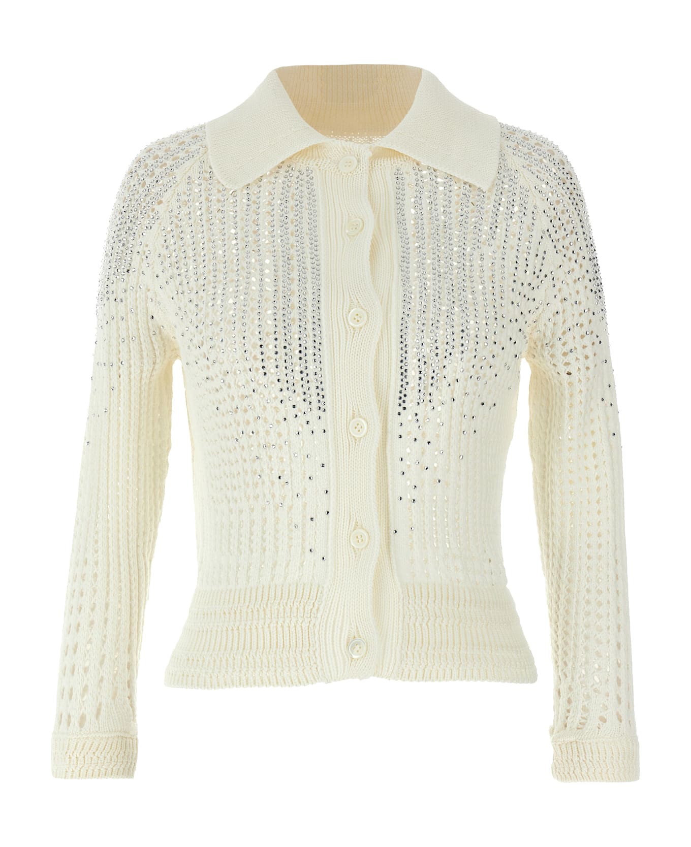 Ermanno Scervino Rhinestone Cardigan - White
