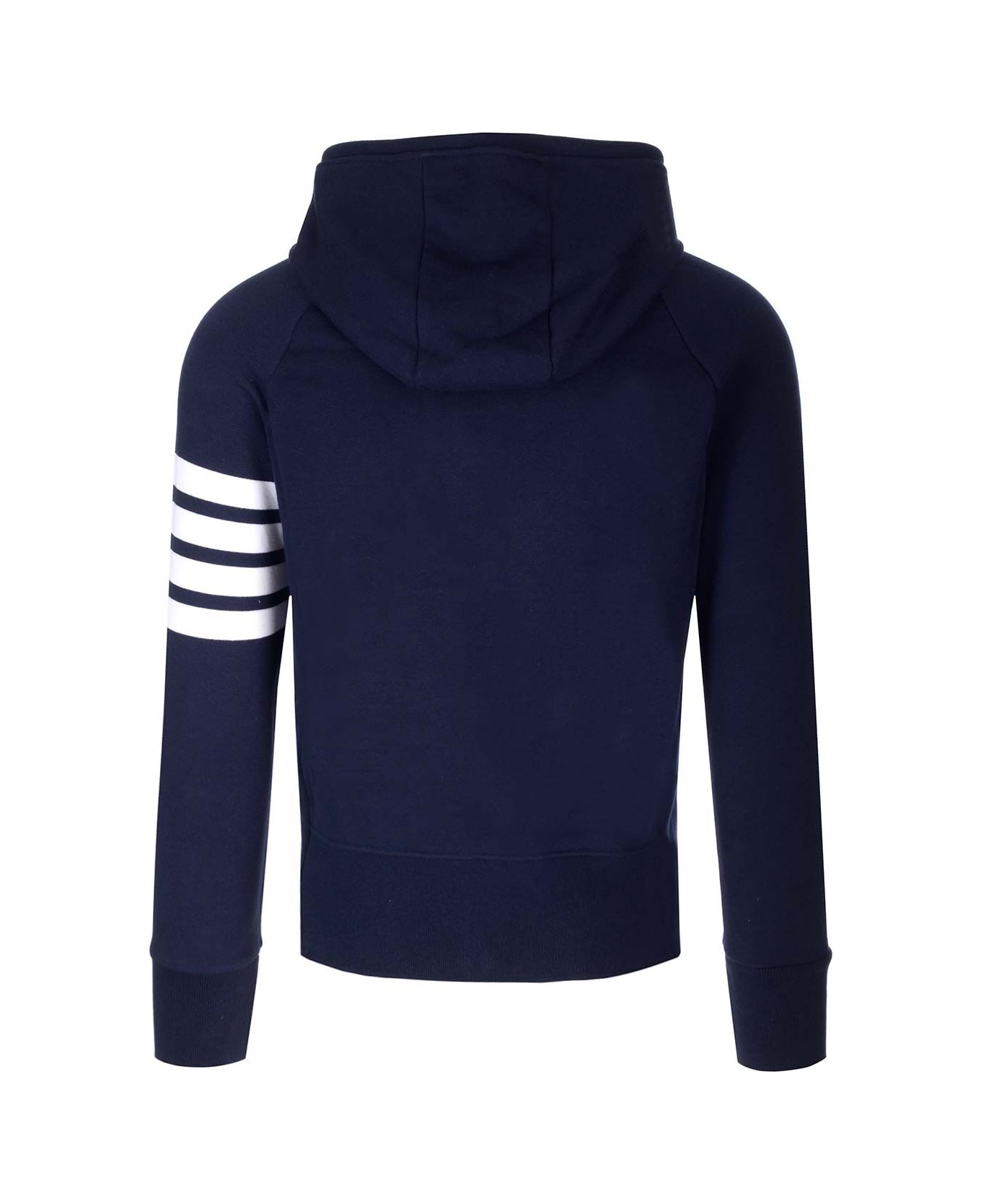 Thom Browne Blue 
4-bar
 Full-zip Hoodie - navy