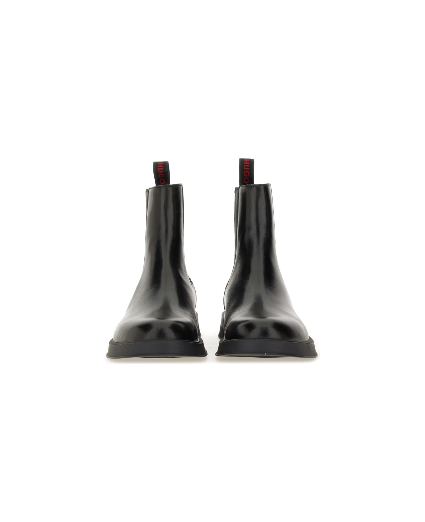 Hugo Boss Leather Chelsea Boot - BLACK