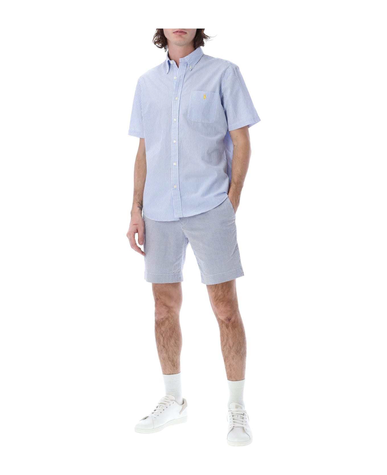 Ralph Lauren Wrinkle S/s Shirt - 2604A BLUE/WHITE