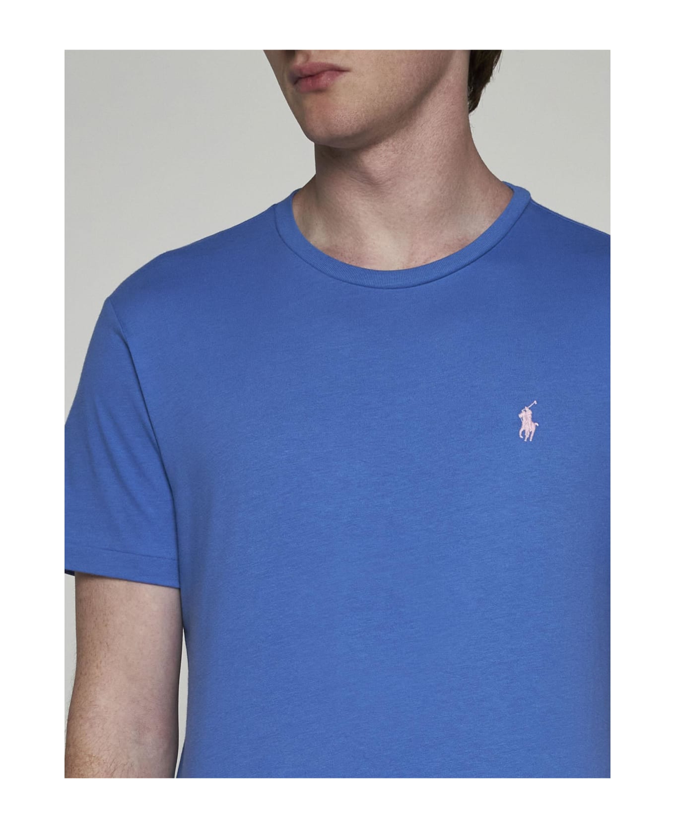 Ralph Lauren Logo Cotton T-shirt - New England Blue