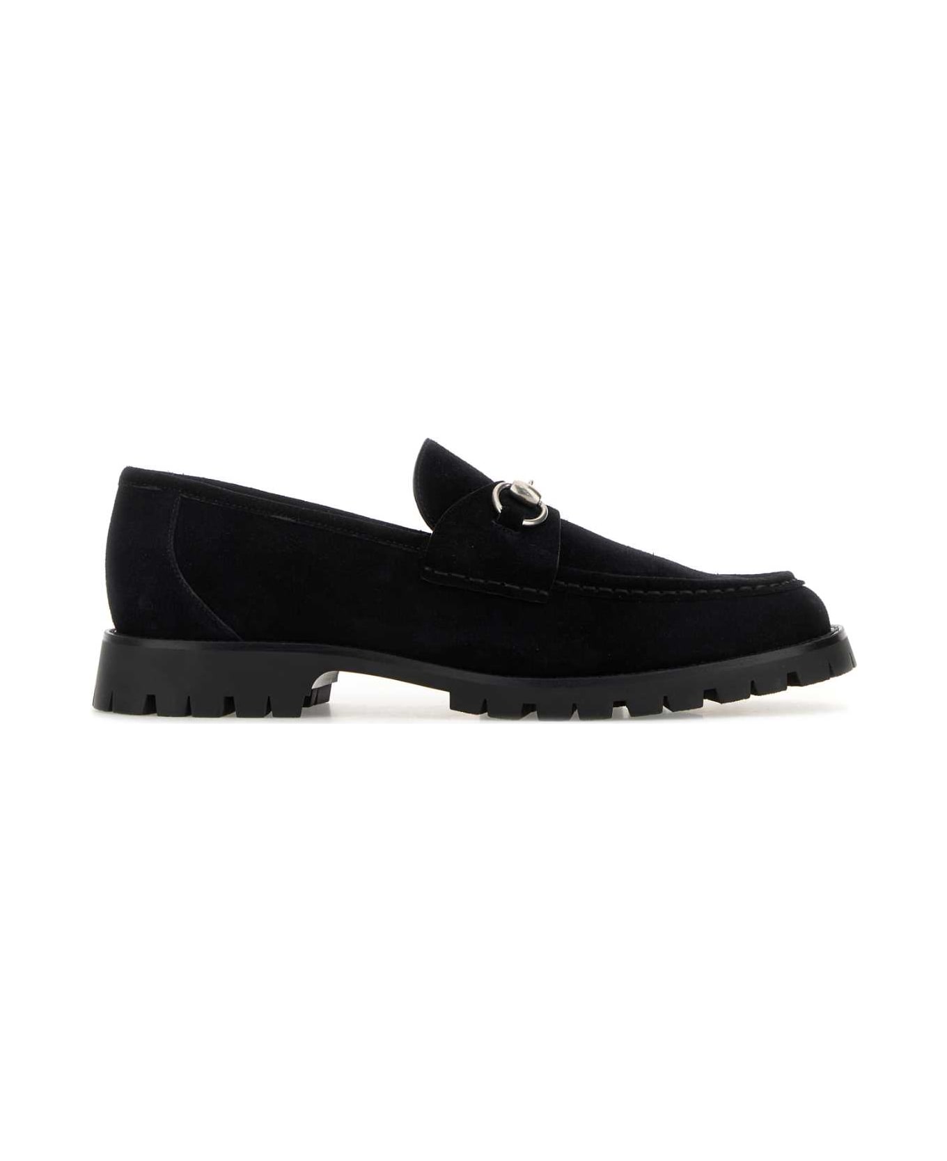 Gucci Midnight Blue Suede Loafers - NERO