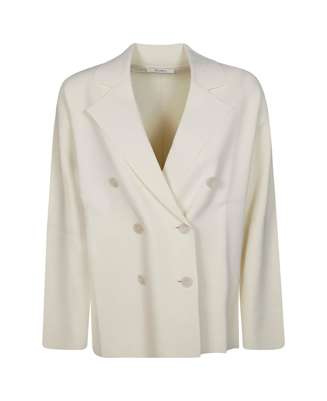 Max Mara Double-breasted Long-sleeved Jacket - White