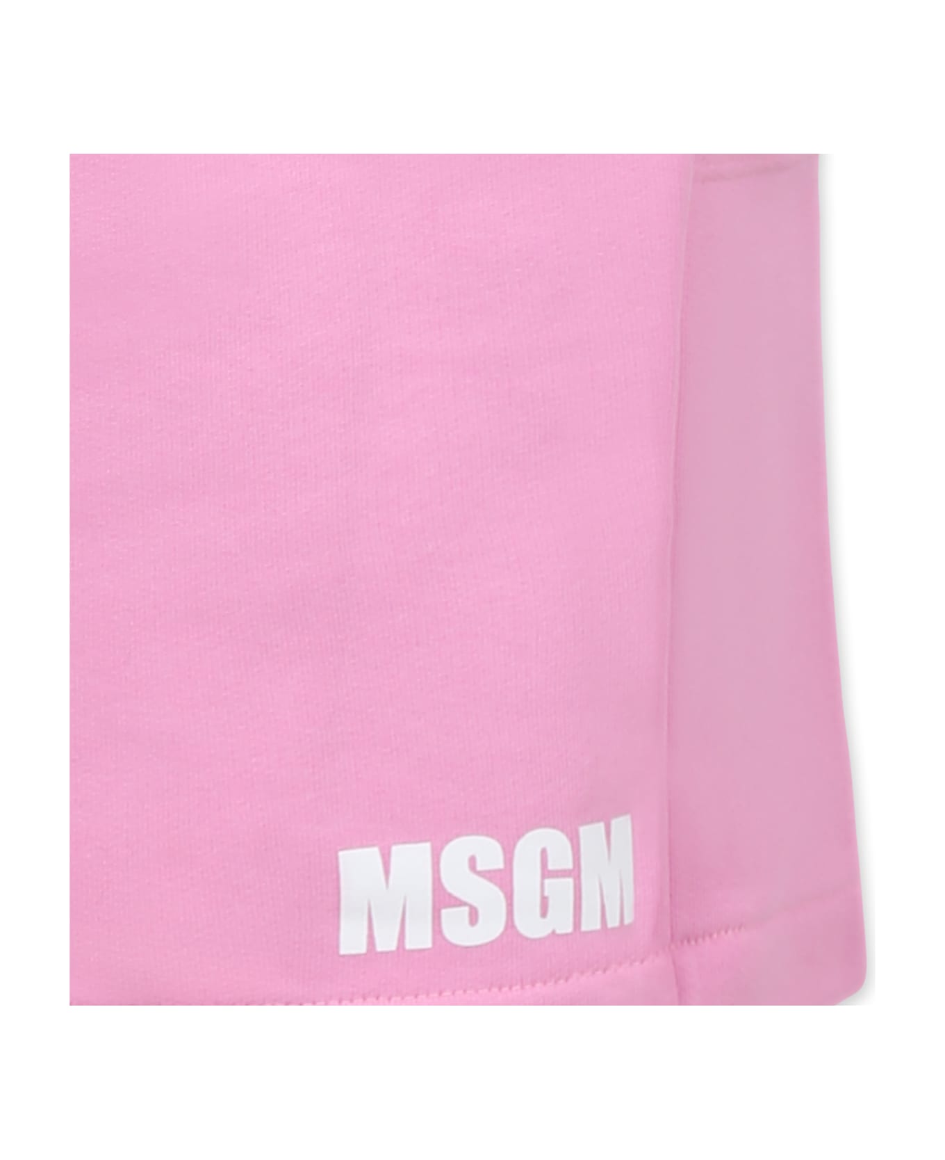 MSGM Pink Skirt For Girl With Logo - Pink