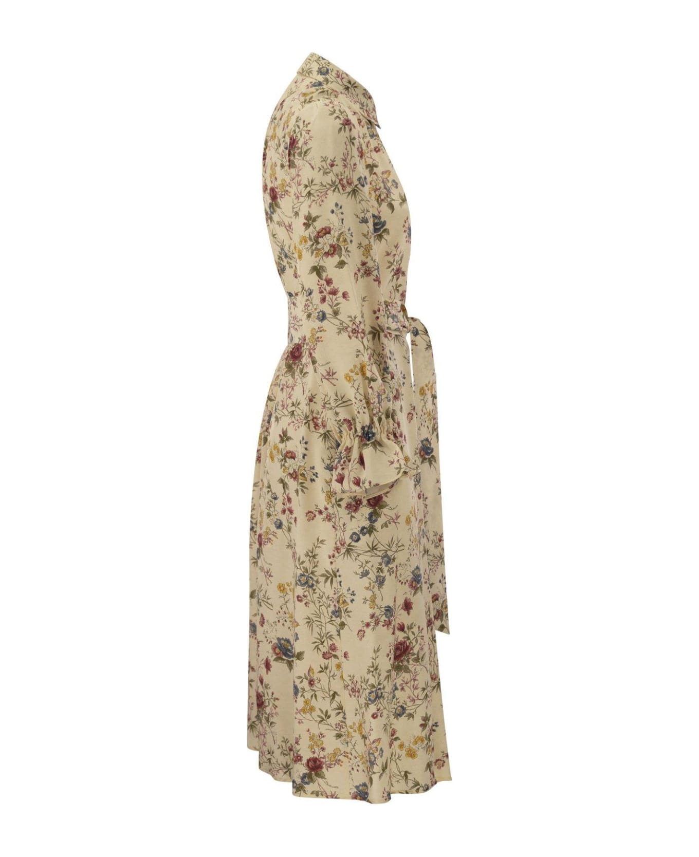 Weekend Max Mara Ciad Floral Printed Long Shirt Dress - Avorio