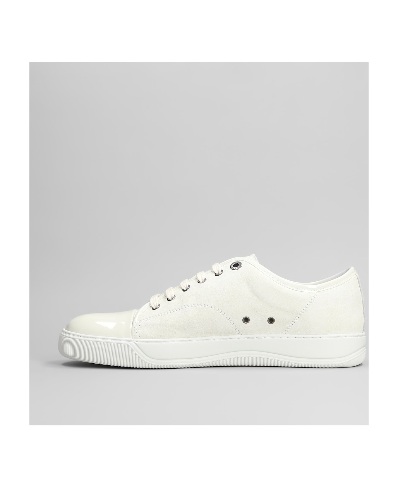 Lanvin Dbb1 Sneakers In White Suede - white