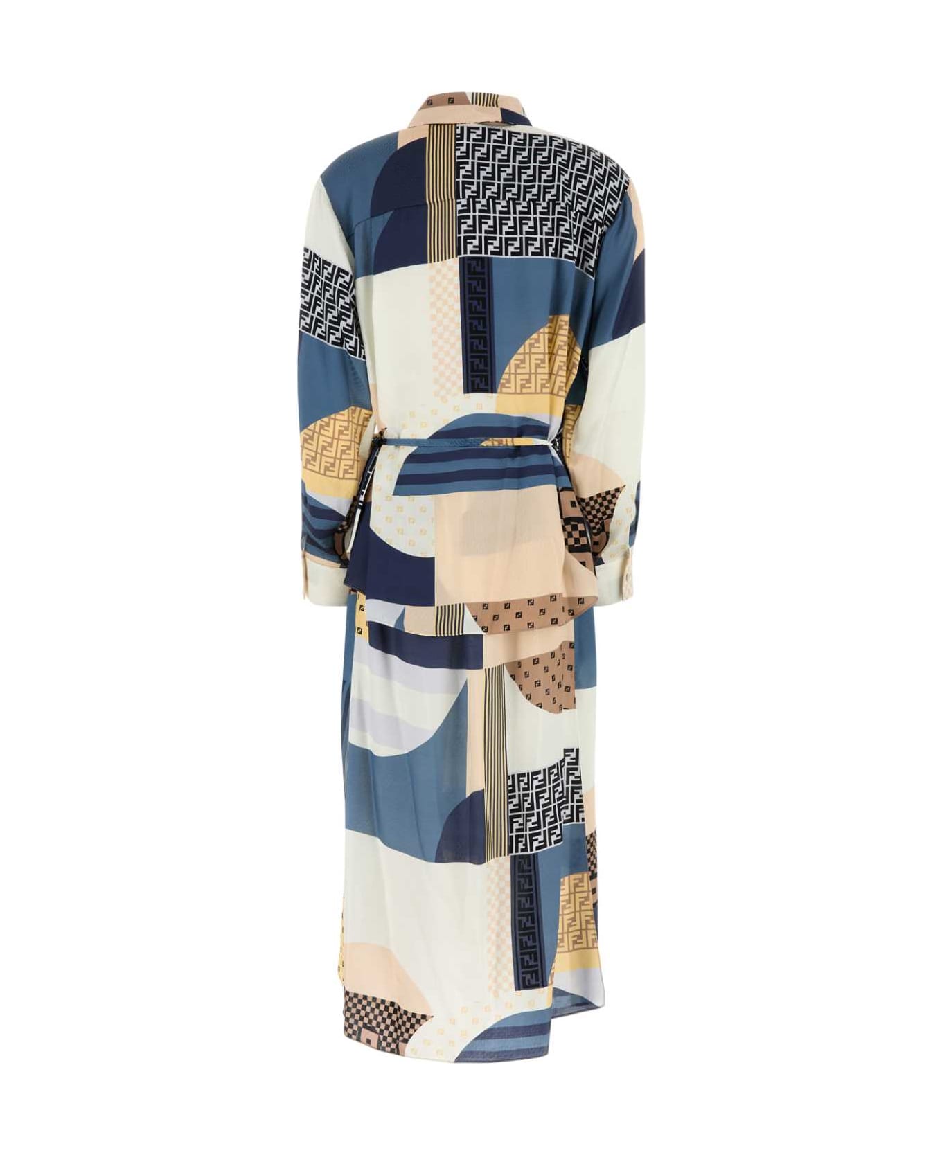 Fendi Printed Silk Dress - OCEAN-25