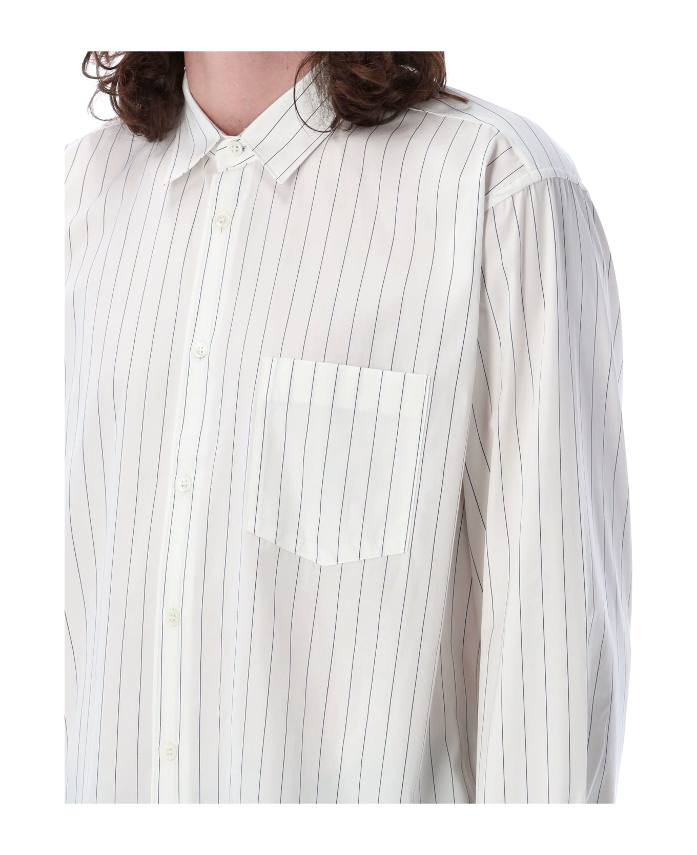 Comme des Garçons Shirt Striped Shirt - WHITE NAVY