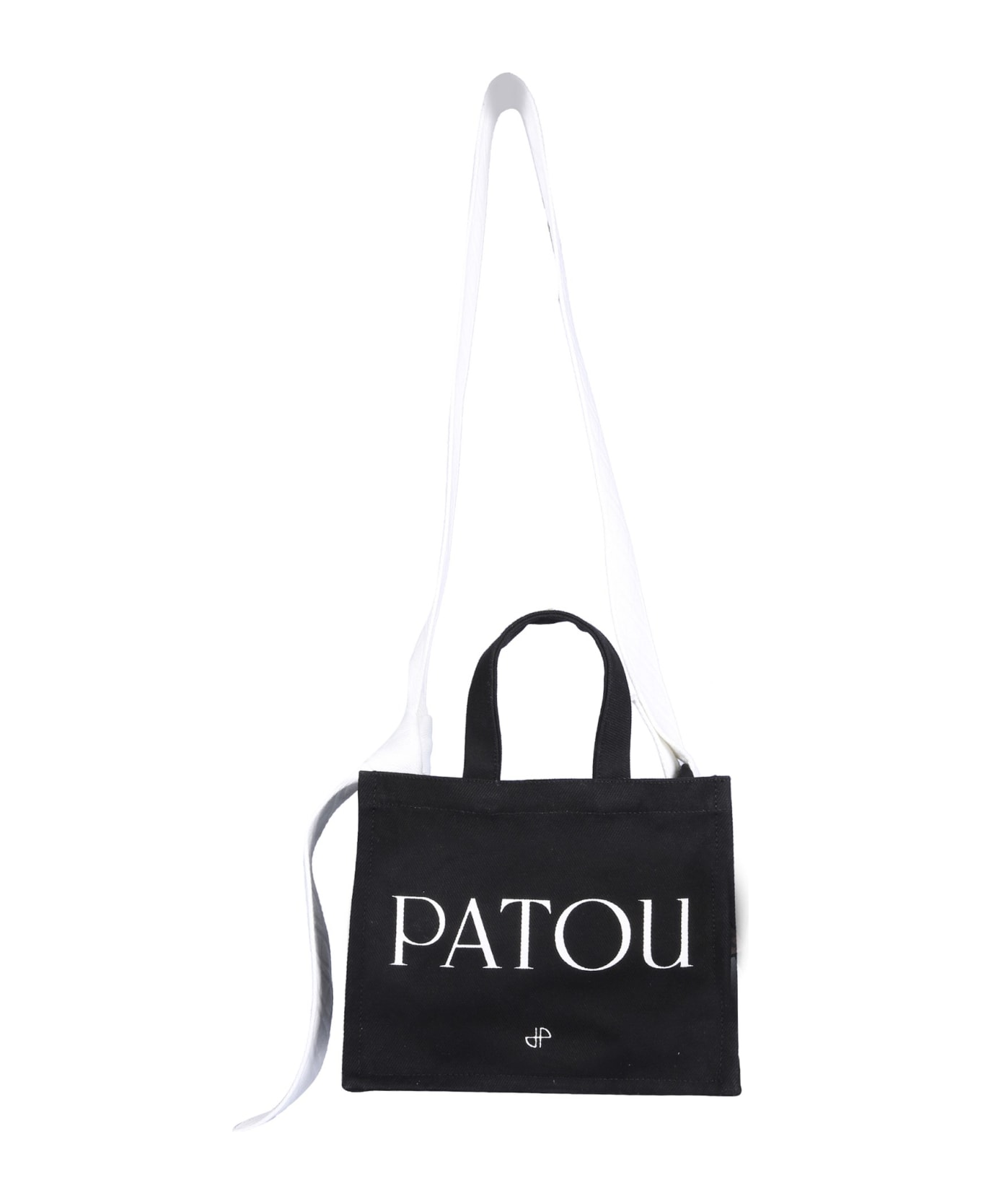 Patou Tote Bag With Logo Print - BLACK