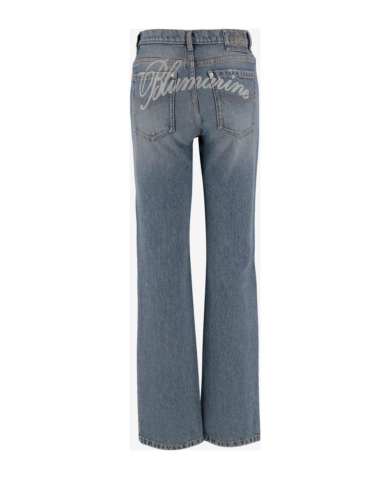 Blumarine Washed Effect Jeans - Denim