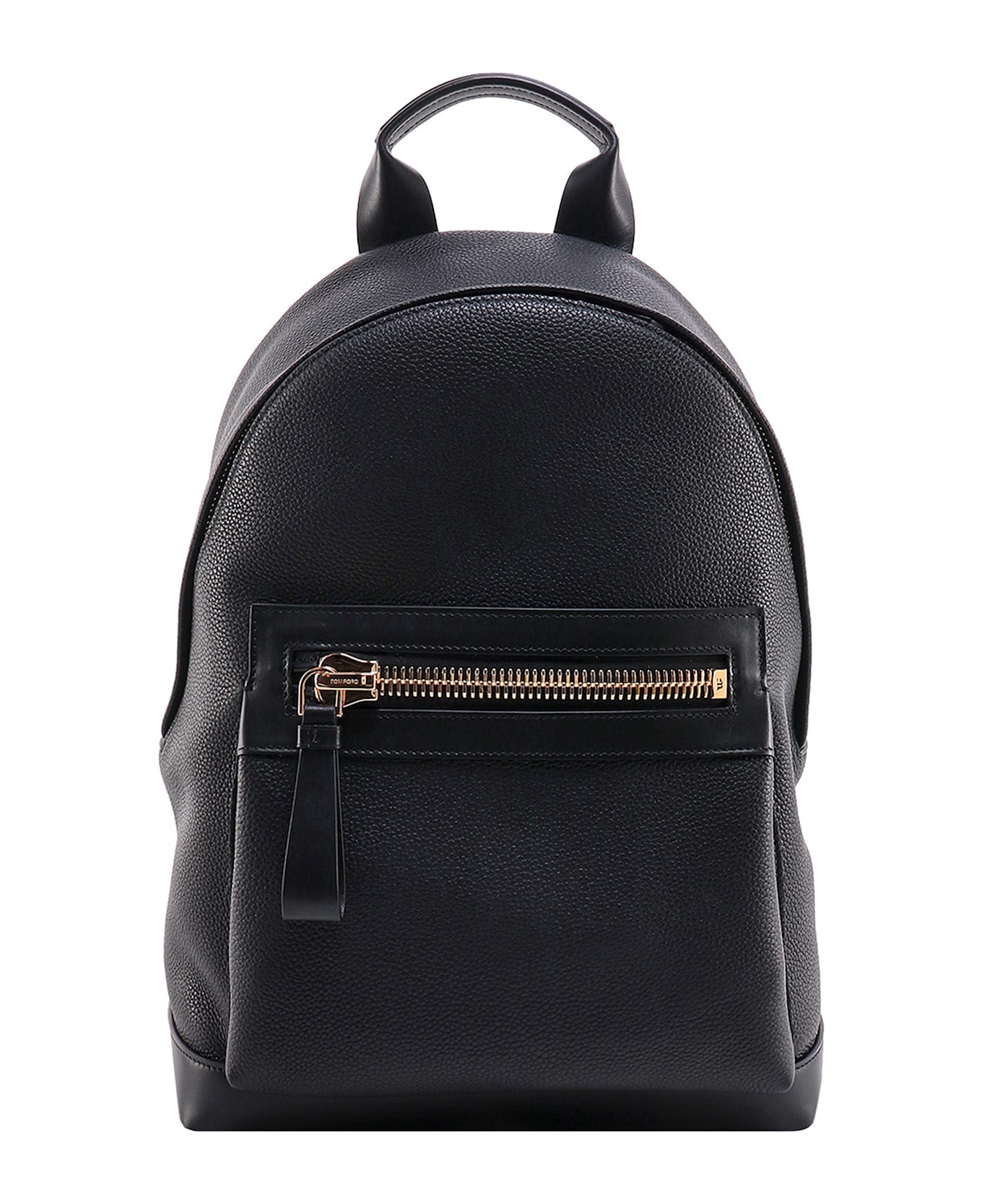 Tom Ford Textured Leather Backpack With Pocket On The Front - Black