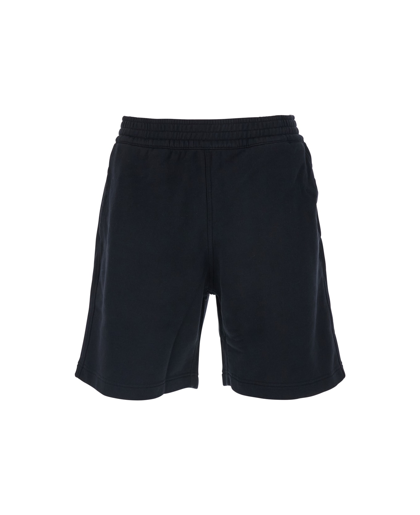 Givenchy Black Bermuda Shorts With Elastic Waist And Logo Patch On The Back In Cotton Man - Black