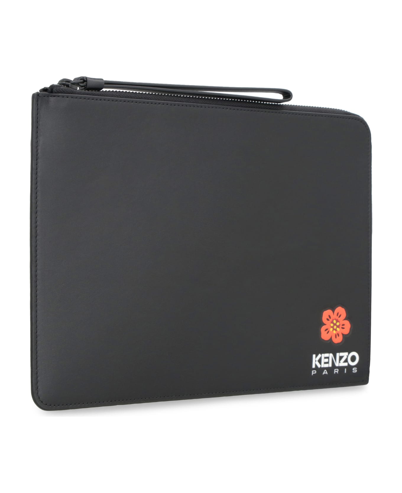 Kenzo Leather Flat Pouch - black