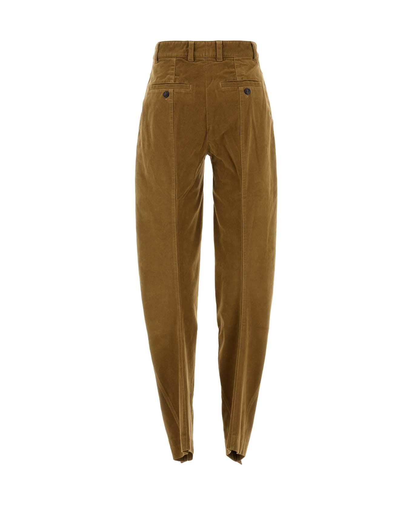Y/Project Caramel Stretch Velvet Pant - DARKBEIGE