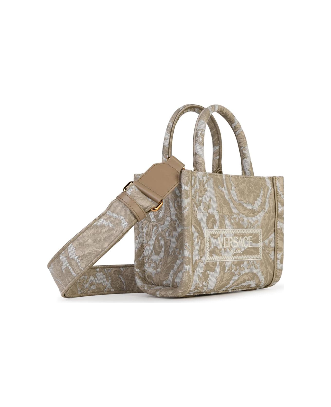 Versace Small 'athena Barocco' Beige Bag - Beige