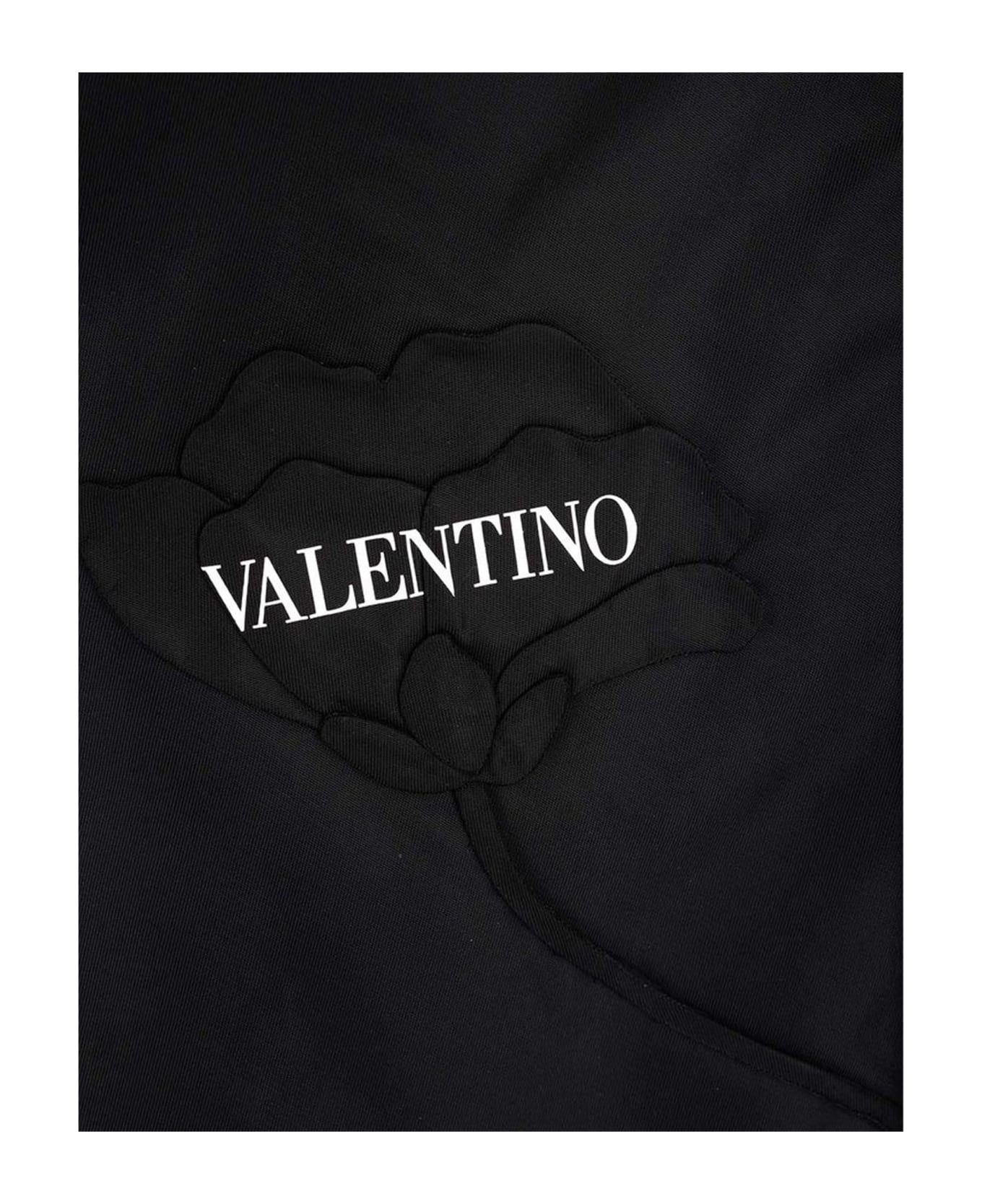 Valentino Flower Embroidery Bermuda Shorts - Black