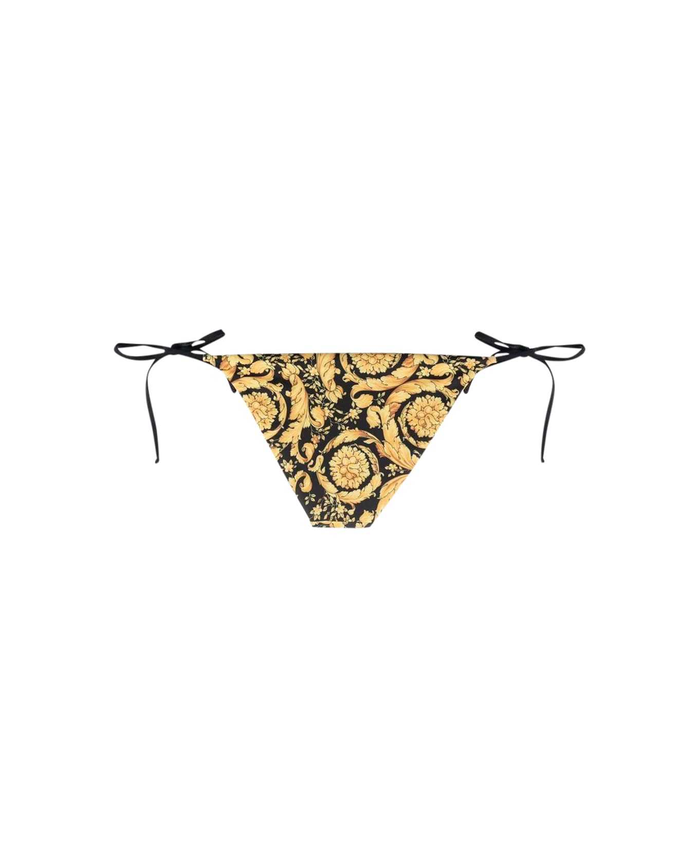 Versace Swim Bikini Lycra Barocco Ss92 All Over - Black Gold