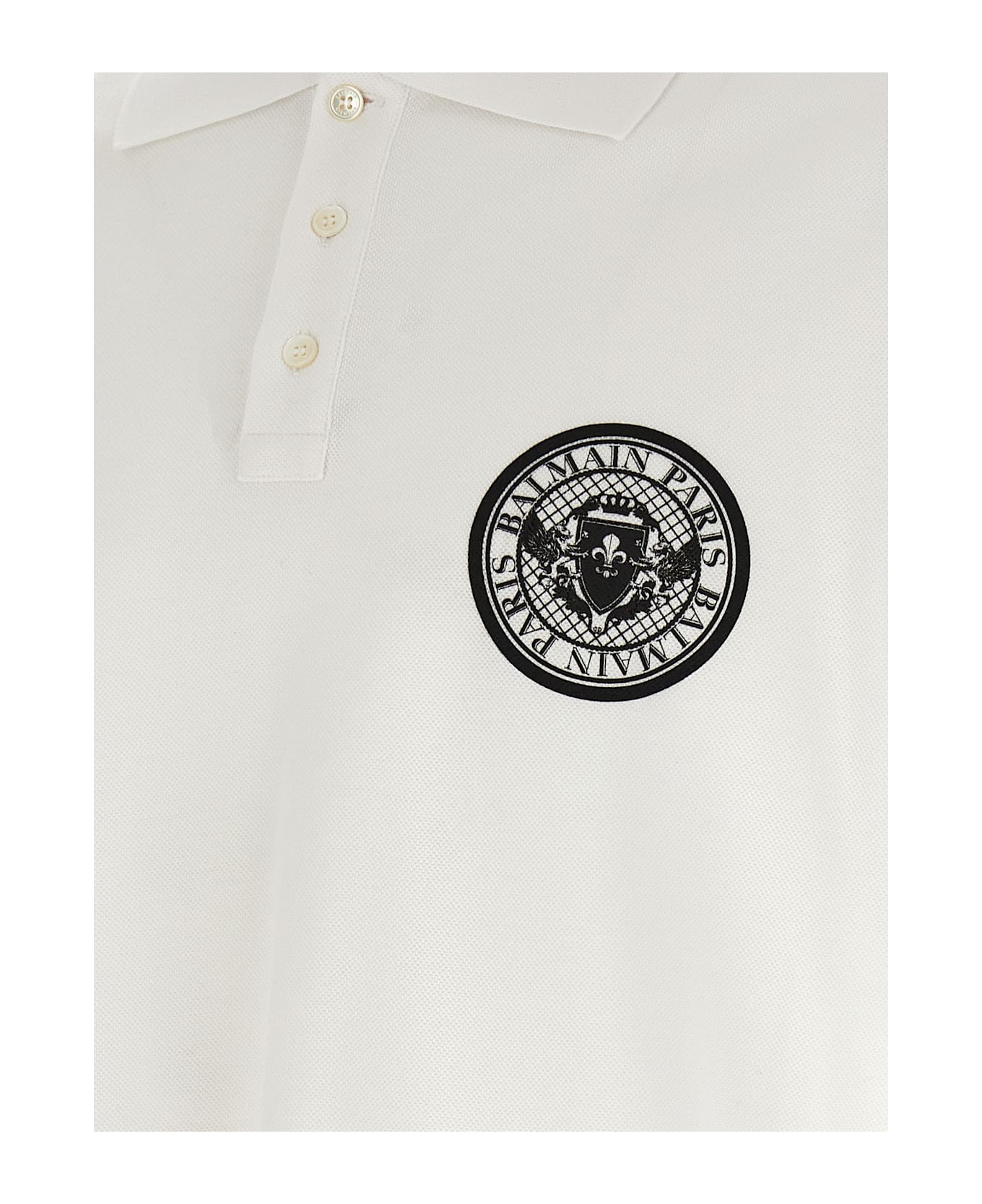 Balmain 
coin
 Polo Shirt - White/Black