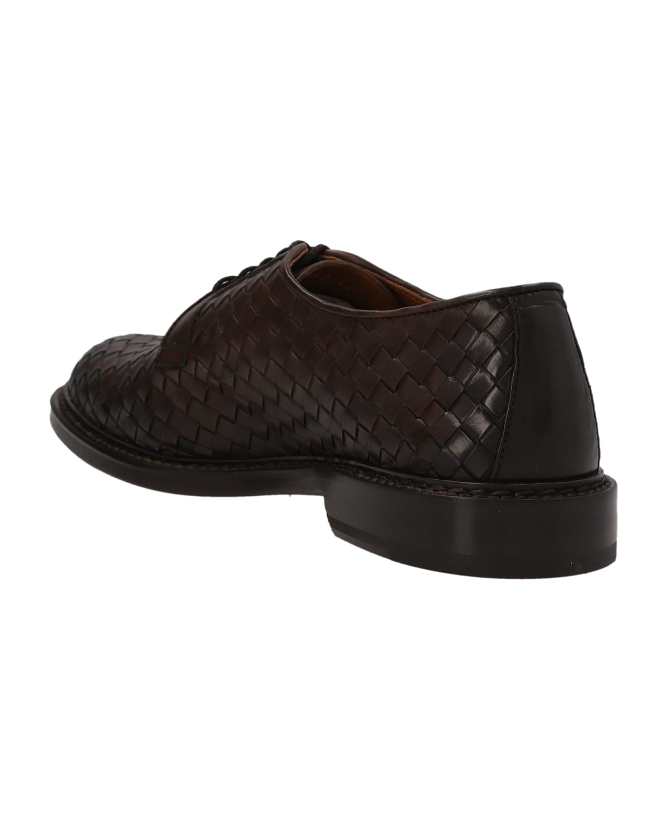 Doucal's Woven Leather Derby Shoes - Brown