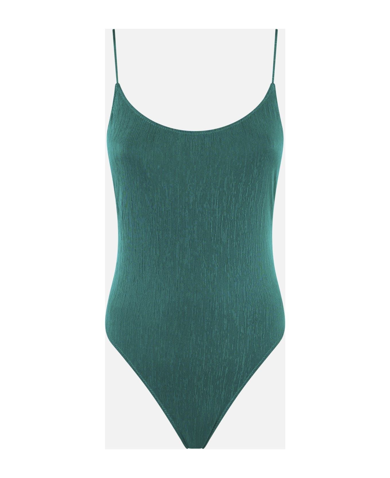 MC2 Saint Barth Pleated Plisse One Piece Swimsuit - GREEN
