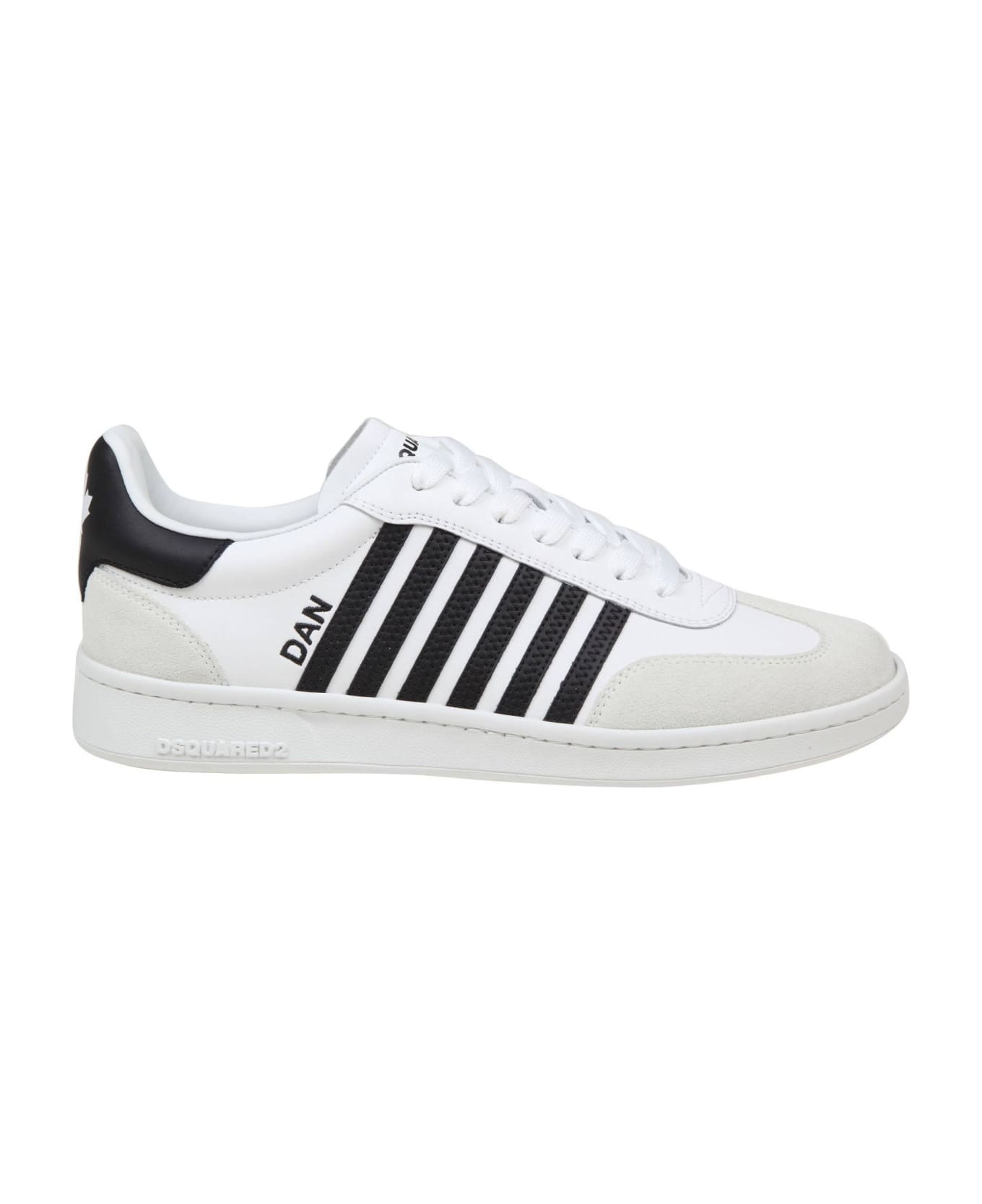 Dsquared2 White/black Leather Boxer Sneakers - white/black