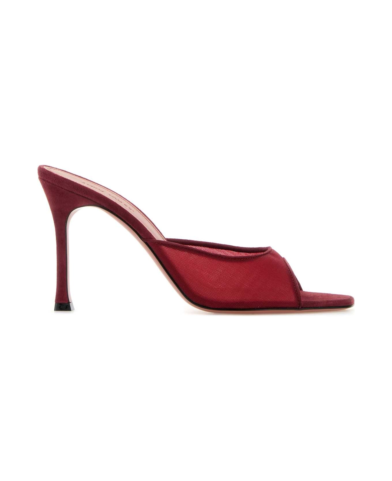 Amina Muaddi Red Mesh Alexa Mules - RUBY95MMSRHEEL