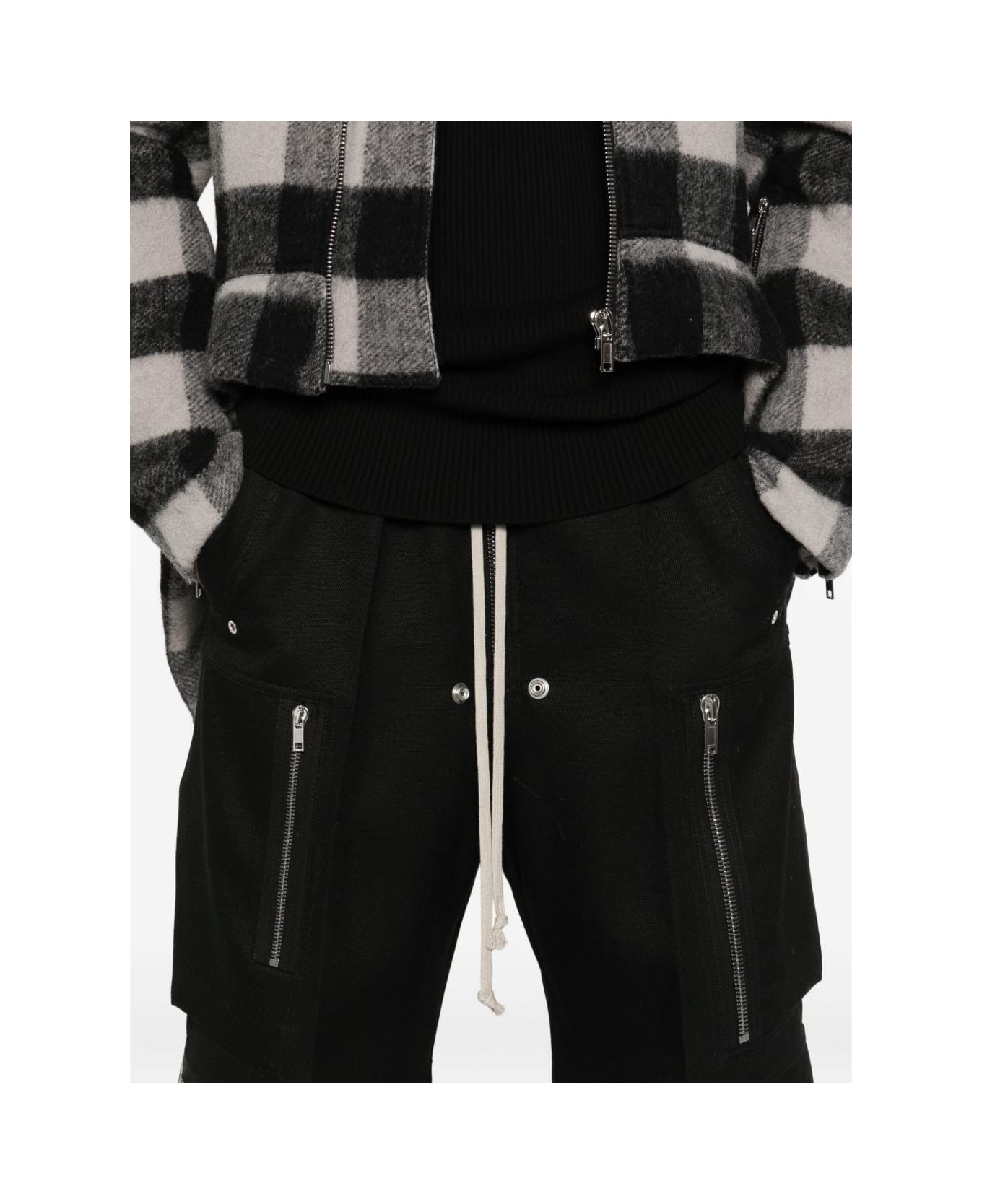 Rick Owens Wool Cargo Trousers - Black