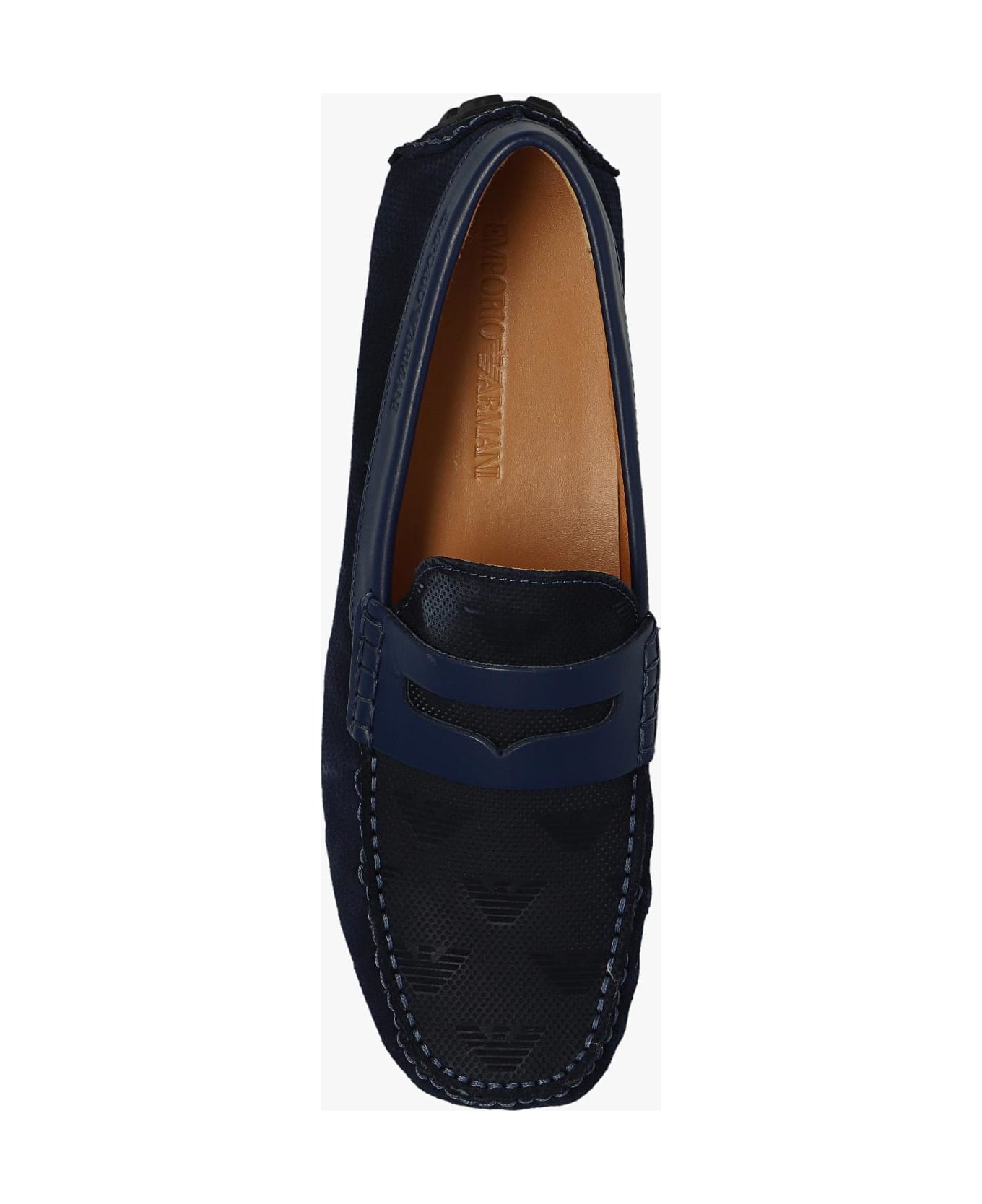 Emporio Armani Suede Moccasins - Blu