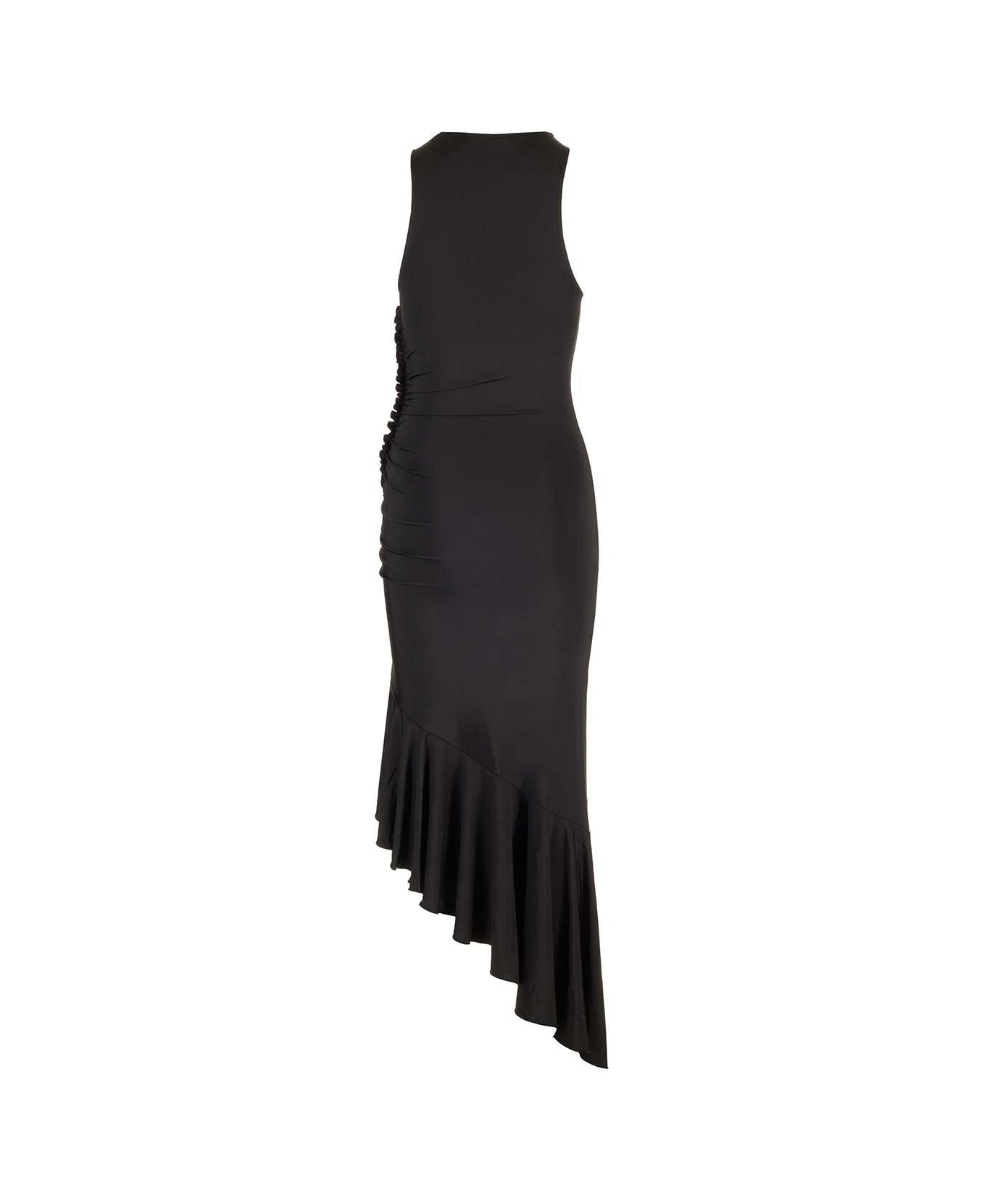 Rotate by Birger Christensen Sleeveless Asymmetric Midi Dress - Black
