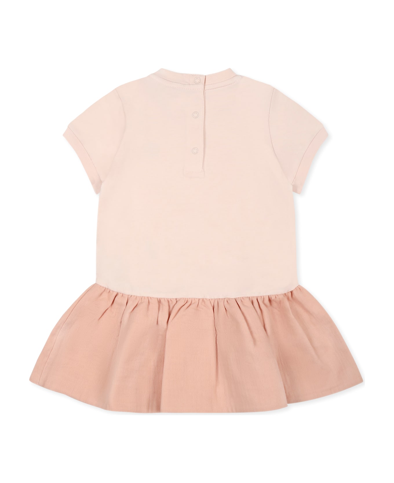 Moncler Pink Dress For Baby Girl With Logo - Pink