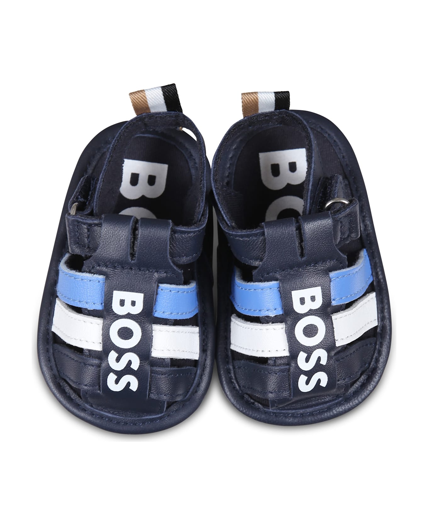 Hugo Boss Blue Sandals For Baby Boy With Logo - Blue