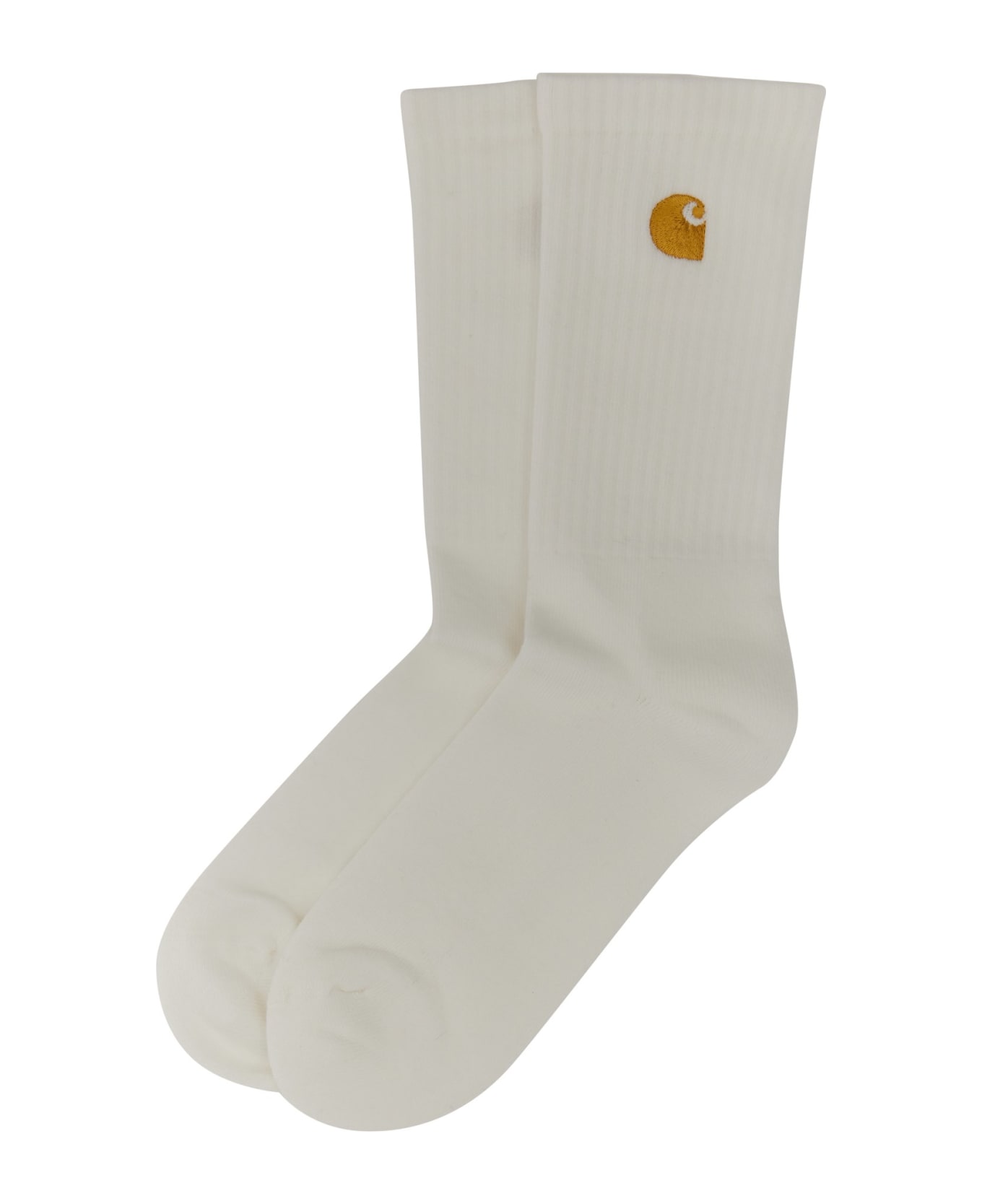 Carhartt Socks With Logo Embroidery - Bianco