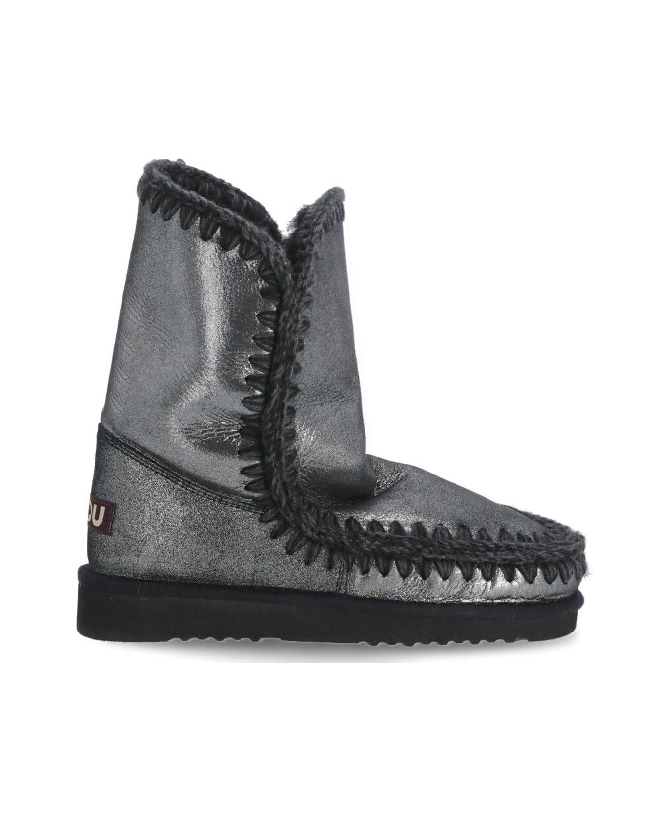 Mou Eskimo 24 Metallic Whipstitch-trim Boots - Black