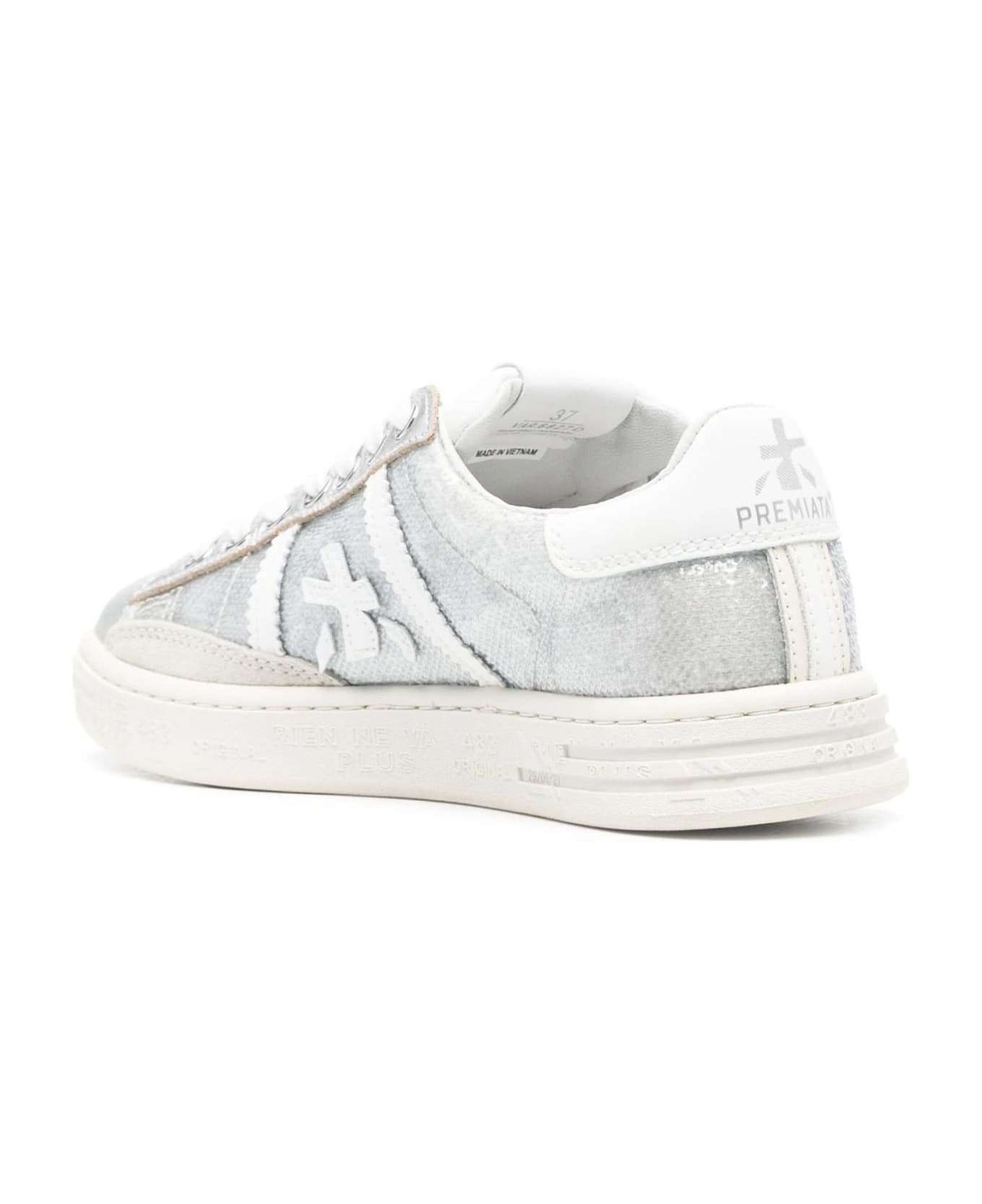Premiata Silver Leather Russell Sneakers - Silver