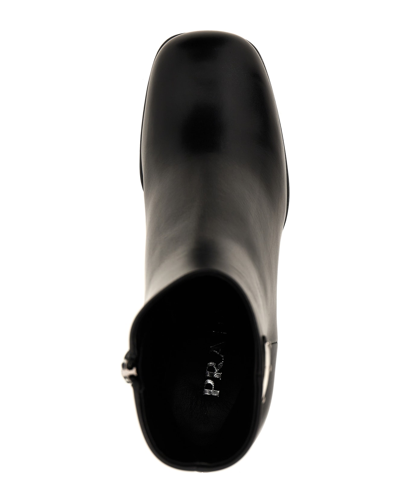 Prada Logo Leather Ankle Boots