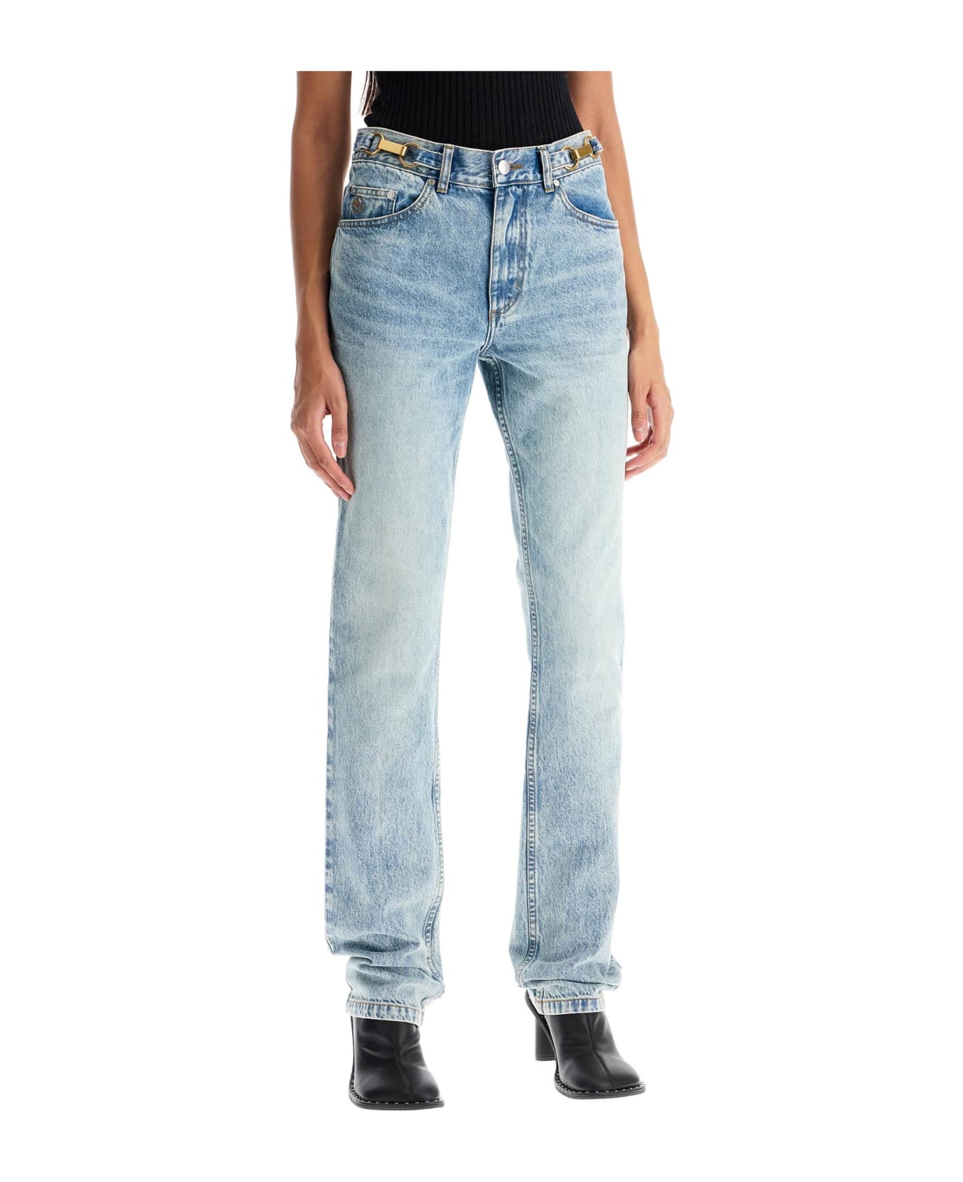 Stella McCartney Clasp-embellished Mid-rise Tapered Jeans - Blue