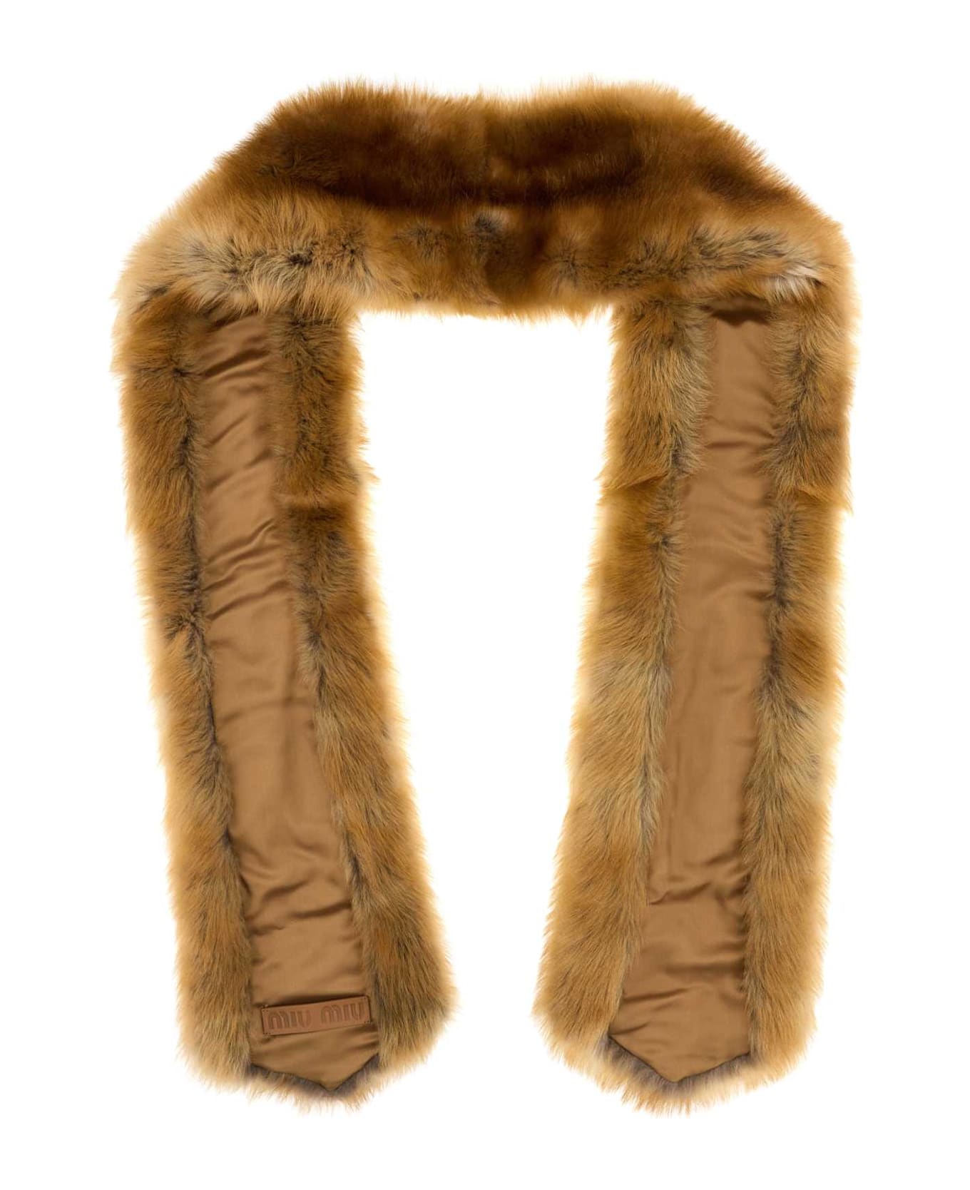Miu Miu Camel Fur Scarf - CARAMEL