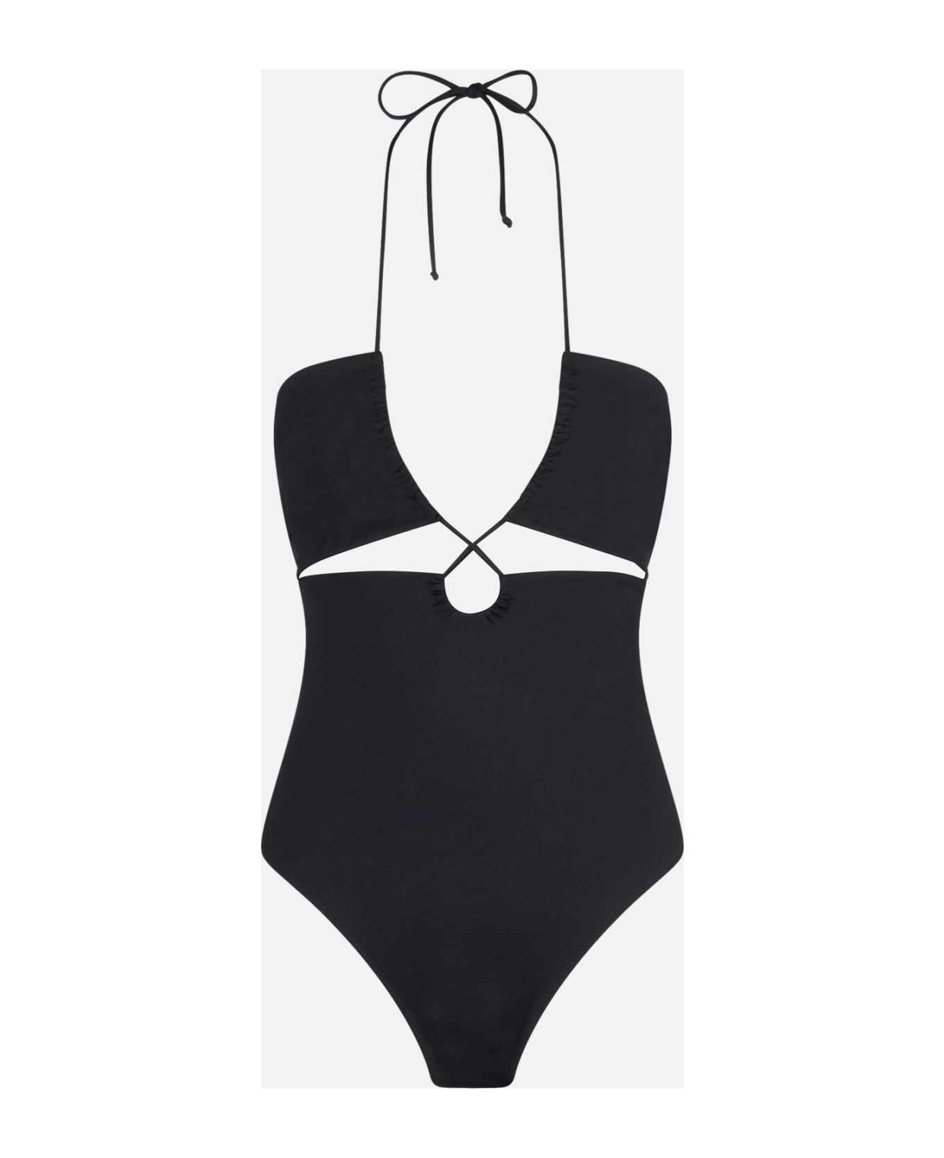 MC2 Saint Barth Black Cutout One Piece Swimsuit - BLACK