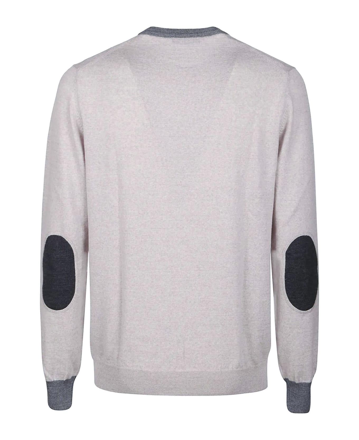 Fay Round Neck Sweater - Stucco Chiaro/cenere Scuro/catrame