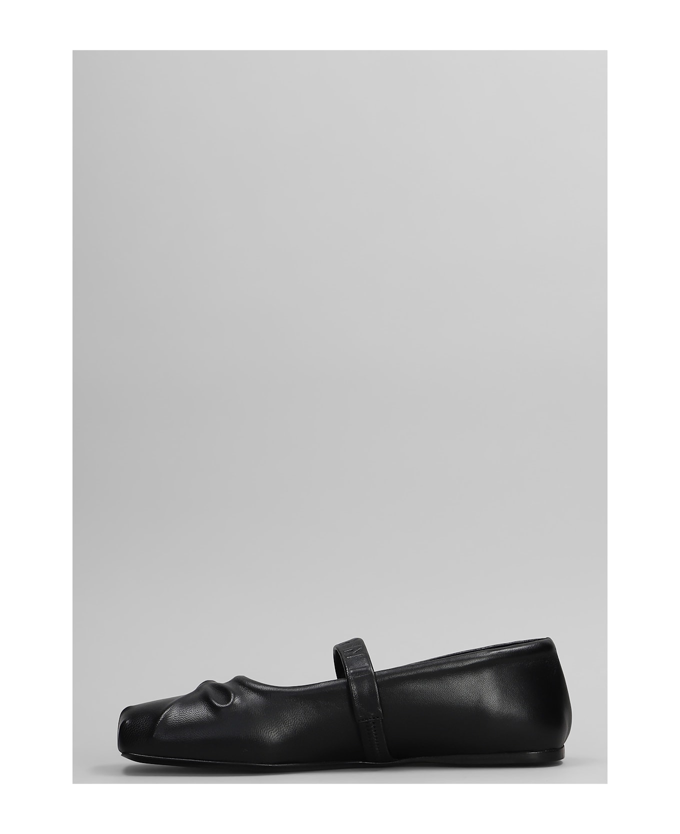 Marni Mary Jane Ballet Flats In Black Leather - black
