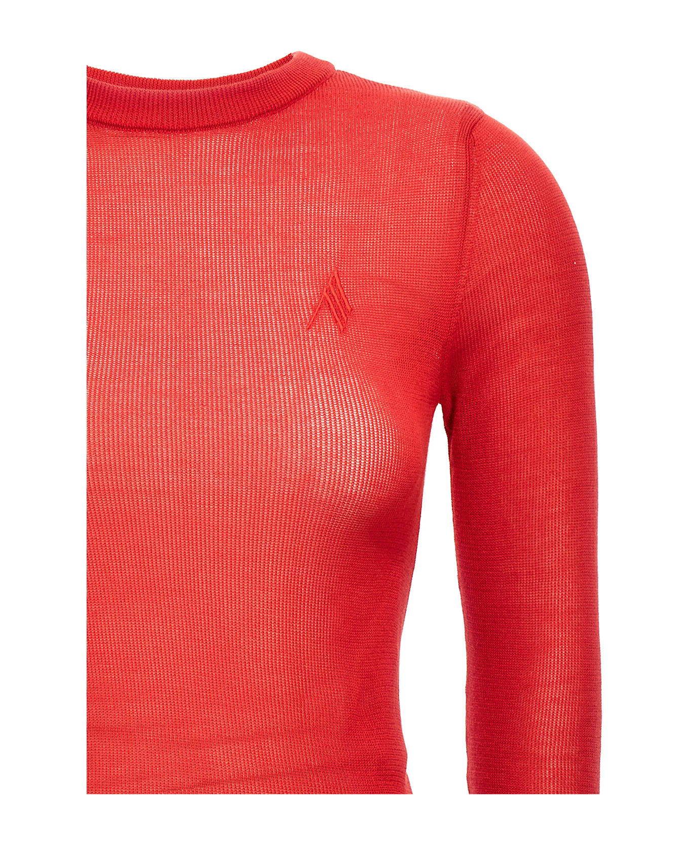 The Attico Two-material Minidress - Red