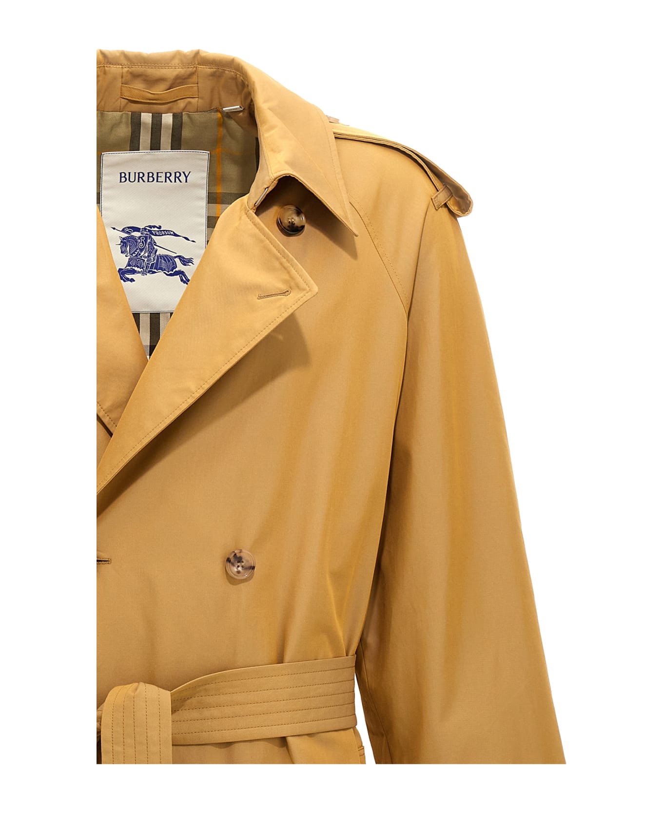 Burberry Double-breasted Long Trench Coat - Beige