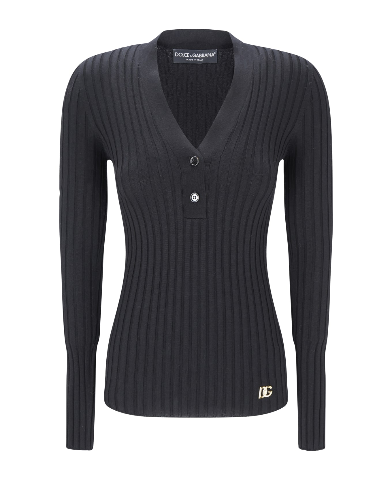 Dolce & Gabbana V-neck Sweater - Nero ニットウェア