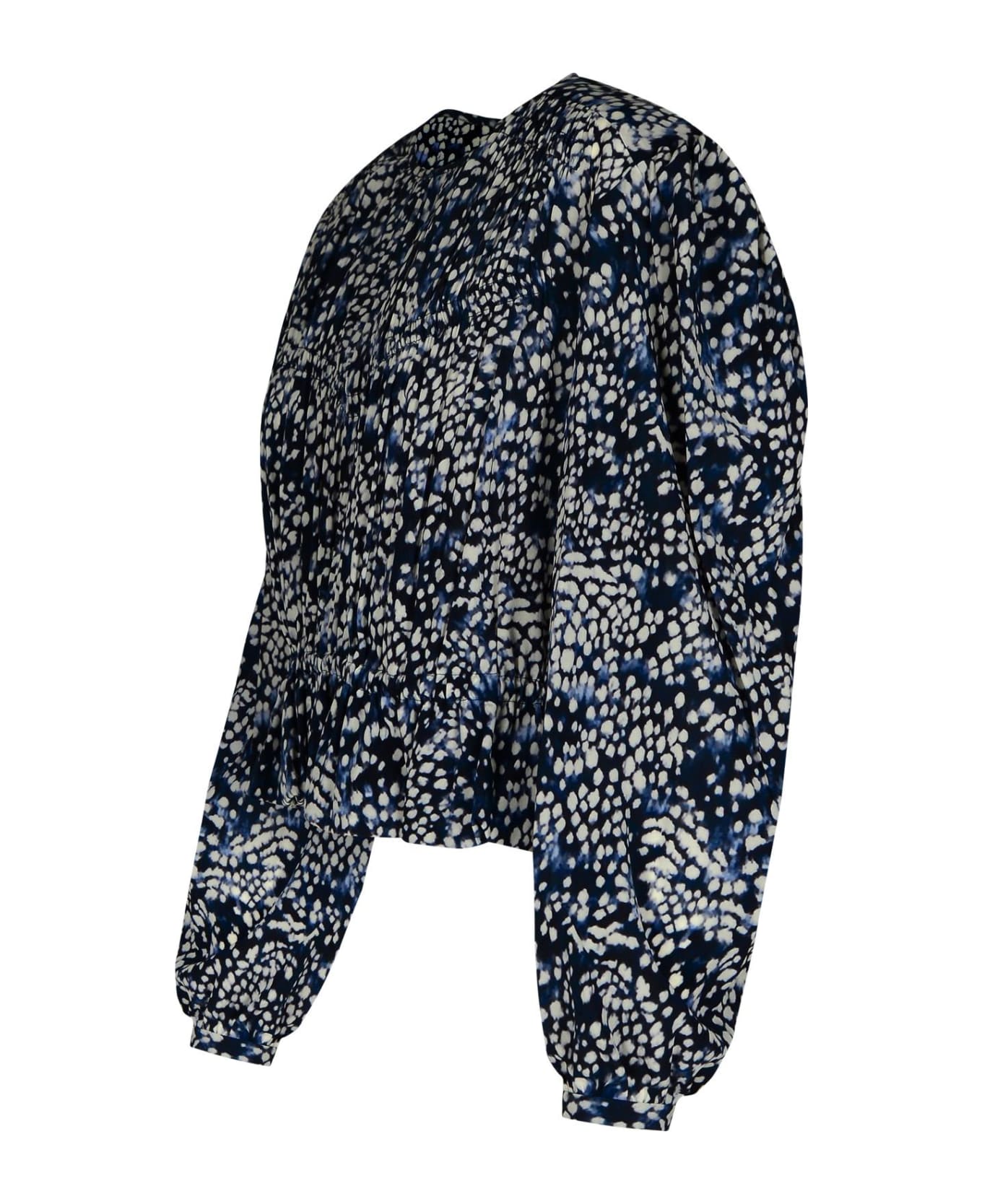 Isabel Marant 'gelina' Blue Silk Blend Blouse - Navy